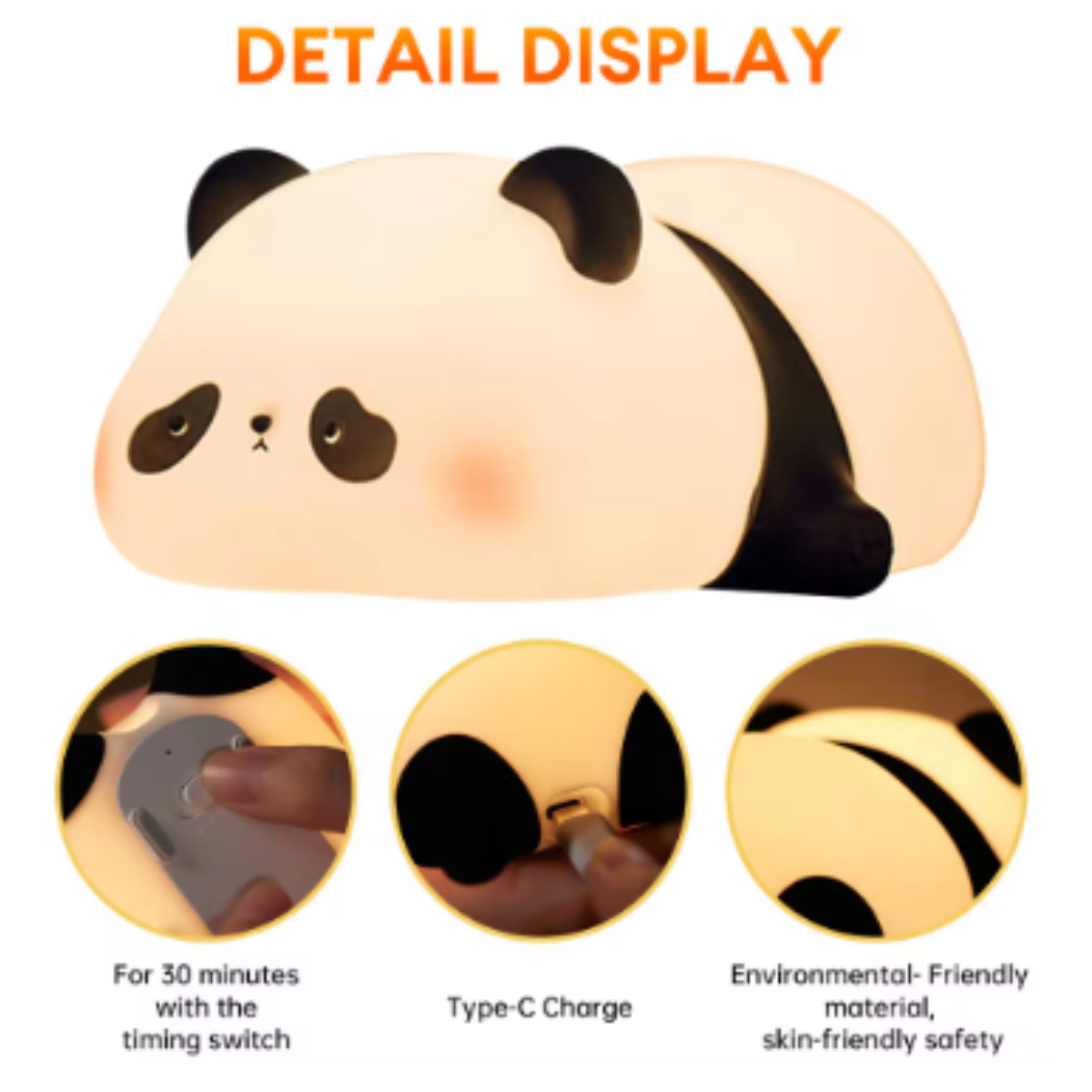 Miniatura 2 de Lámpara oso panda 3 tonos silicona pd-30